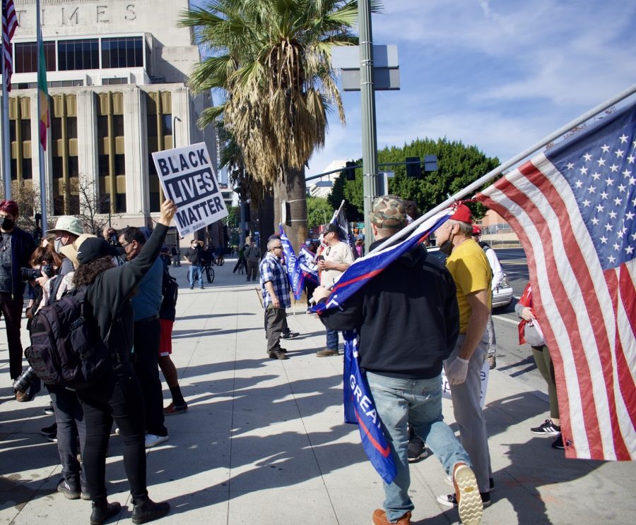 Counter-protesters such as Black Lives Matter engaged with Trump supporters on Jan. 6. Several fights broke out as police declared the protest an unlawful assembly.