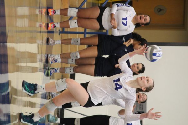 Sydney May on a serve during the Cerritos vs. Grossmont second round Southern California Regional Playoff match on Nov. 26, 2024.