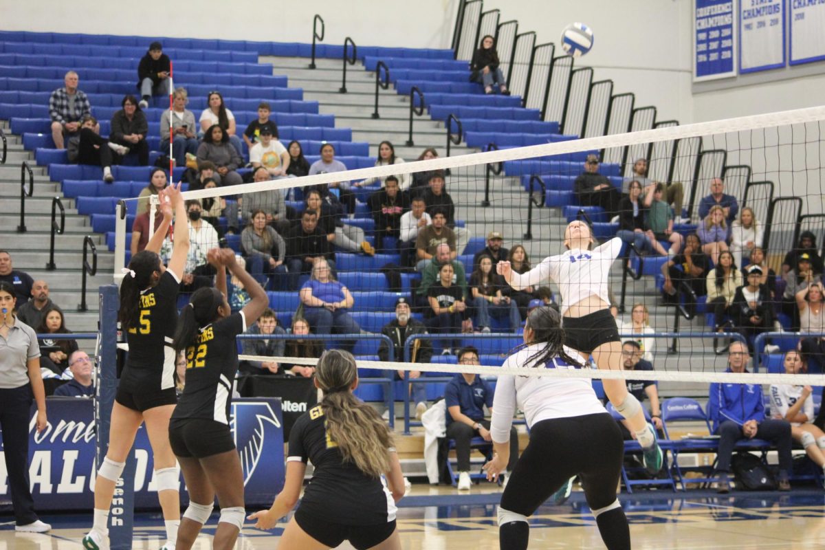 Sydney May going to spike the ball, during the Cerritos vs. Grossmont second round Southern California Regional Playoff match on Nov. 26, 2024. 