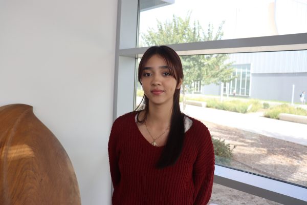 Fatima Ruiz, a studio arts major at Cerritos College, giving their thoughts on the outcome of the 2024 election on Nov. 6.