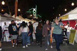 Crowd enjoying a night stroll during the Angel City Night Market on Feb. 27, 2025.