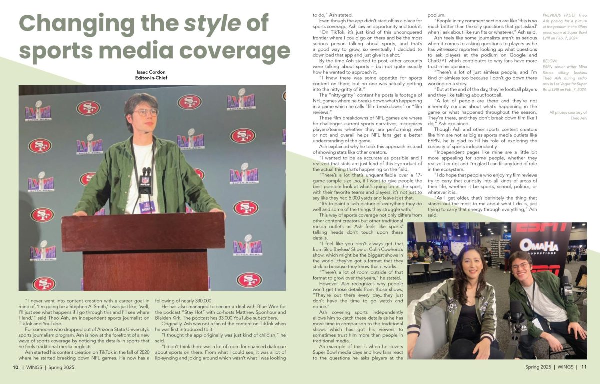 Wings Magazine Spring 2025 - Changing the style of sports media coverage