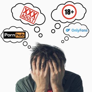 Illustration of a man battling his addiction to porn Photo credit: Jonathan Diaz